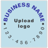 Zakelijke telefoon op lichtblauw groot vierkant vi sticker (Voorkant)