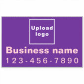 Zakelijke telefoon op Paarse grote rechthoek Vinyl Sticker (Voorkant)