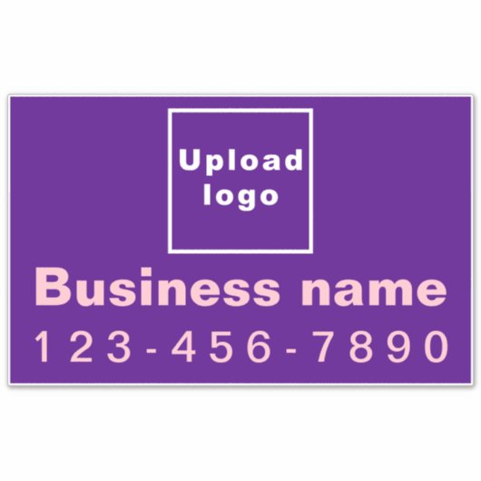 Zakelijke telefoon op Paarse grote rechthoek Vinyl Sticker (Voorkant)