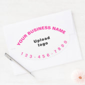 Zakelijke telefoonnummers Roze Teksten op wit Ovale Sticker (Envelop)