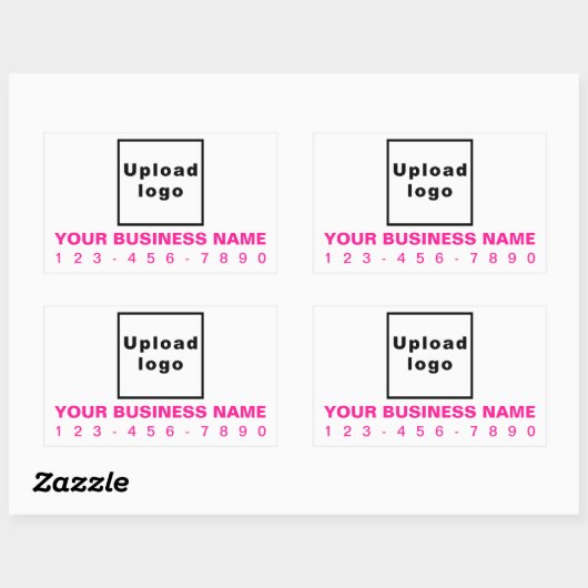 Zakelijke telefoonnummers Roze Teksten op wit Rechthoekige Sticker (Vel)