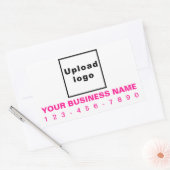 Zakelijke telefoonnummers Roze Teksten op wit Rechthoekige Sticker (Envelop)