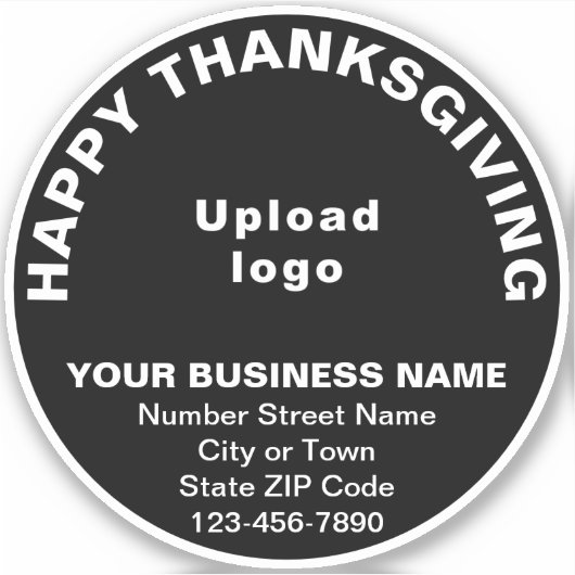 Zakelijke Thanksgiving begroeting, zwart rond viny Sticker (Voorkant)