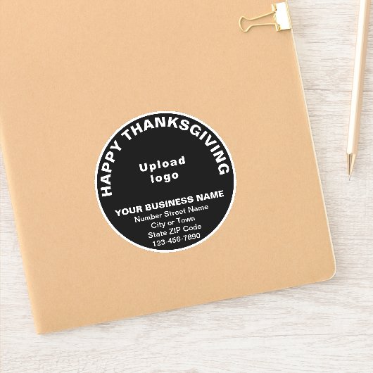 Zakelijke Thanksgiving begroeting, zwart rond viny Sticker (Notitieboek)