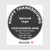 Zakelijke Thanksgiving begroeting, zwart rond viny Sticker (Vel)