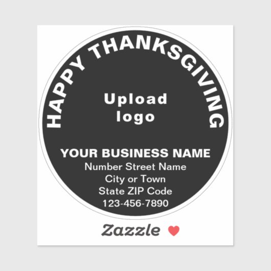 Zakelijke Thanksgiving begroeting, zwart rond viny Sticker (Vel)
