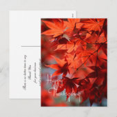 Zakelijke Thanksgiving Briefkaart / rode herfstbla (Voorkant / Achterkant)