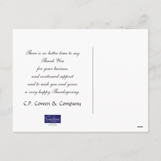 Zakelijke Thanksgiving Briefkaart / rode herfstbla (Achterkant)