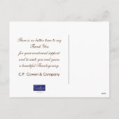 Zakelijke Thanksgiving Briefkaart / Zakelijke klan (Achterkant)