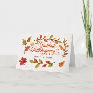 Zakelijke Thanksgiving Dankbaarheid Herfstbladeren Feestdagen Kaart