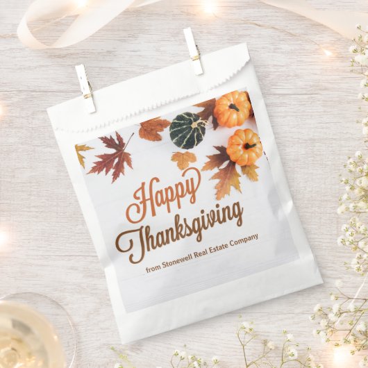 Zakelijke Thanksgiving-feest met pompoen Bedankzakje (Geknipt)