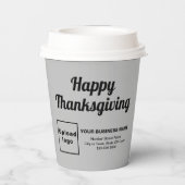 Zakelijke Thanksgiving Grijs Document Kop Papieren Bekers (Achterkant)