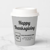 Zakelijke Thanksgiving Grijs Document Kop Papieren Bekers (Voorkant)