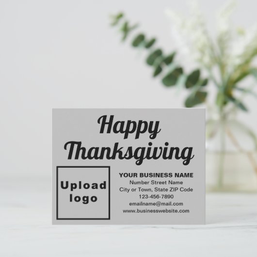 Zakelijke Thanksgiving grijs vakantie Briefkaart (Staand voorkant)