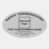Zakelijke Thanksgiving grijze ovale Sticker (Voorkant)