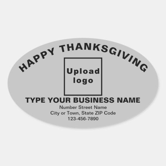 Zakelijke Thanksgiving grijze ovale Sticker (Voorkant)