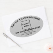 Zakelijke Thanksgiving grijze ovale Sticker (Envelop)