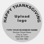 Zakelijke Thanksgiving Grijze ronde Sticker (Voorkant)