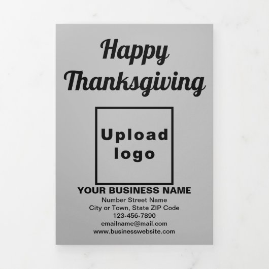 Zakelijke Thanksgiving Grijze Trifold Kaart (Cover)