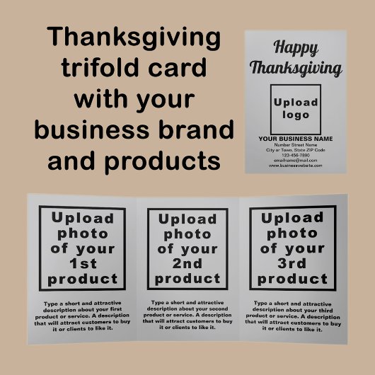 Zakelijke Thanksgiving Grijze Trifold Kaart