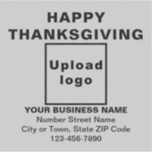 Zakelijke Thanksgiving Groet, Grijs Vierkant Vinyl Sticker (Voorkant)