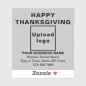 Zakelijke Thanksgiving Groet, Grijs Vierkant Vinyl Sticker (Vel)