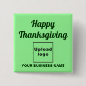 Zakelijke Thanksgiving groet, licht groen vierkant Vierkante Button 5,1 Cm (Voorkant)