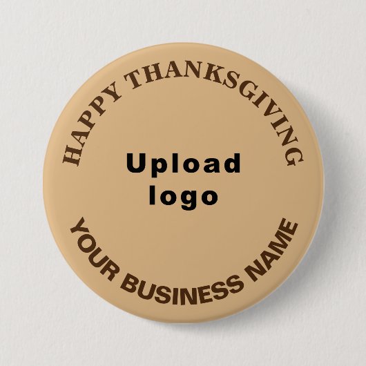 Zakelijke Thanksgiving groet, lichtbruine Button (Voorkant)