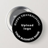 Zakelijke Thanksgiving Groet op Black Round Ronde Button 7,6 Cm (Voorkant /achterkant)