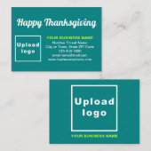 Zakelijke Thanksgiving Groet op Blauwgroen Groen Informatiekaartje (Voorkant / Achterkant)
