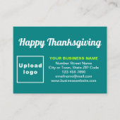 Zakelijke Thanksgiving Groet op Blauwgroen Groen Informatiekaartje (Voorkant)