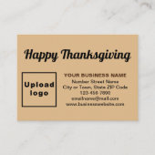 Zakelijke Thanksgiving Groet op Lichtbruin Informatiekaartje (Voorkant)