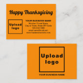Zakelijke Thanksgiving Groet op Oranje kleur Informatiekaartje (Voorkant / Achterkant)