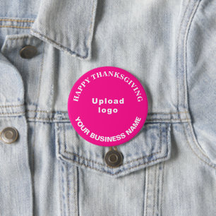 Zakelijke Thanksgiving Groet op Roze Ronde Button 7,6 Cm
