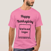Zakelijke Thanksgiving Groet op Roze T-Shirt (Voorkant)