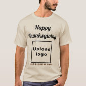 Zakelijke Thanksgiving Groet op Zandkleur T-shirt (Voorkant)