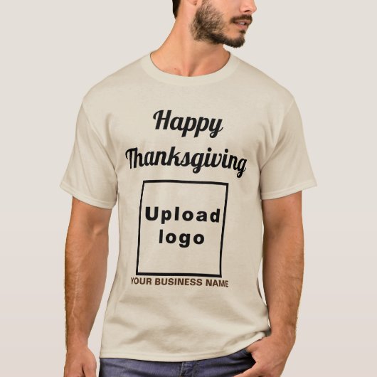 Zakelijke Thanksgiving Groet op Zandkleur T-shirt (Voorkant)