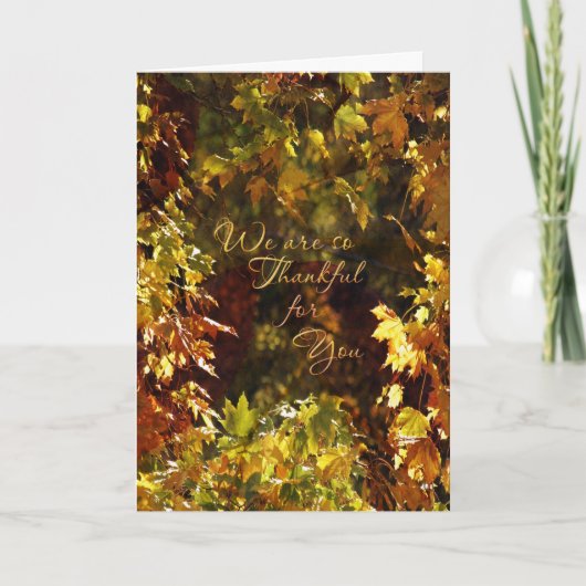 Zakelijke Thanksgiving Kaart / Herfstbladeren (Voorkant)