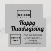 Zakelijke Thanksgiving Kleine Grijze Platte Vakant Feestdagenkaart (Voorkant / Achterkant)