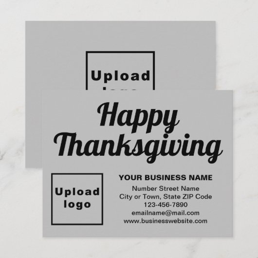 Zakelijke Thanksgiving Kleine Grijze Platte Vakant Feestdagenkaart (Voorkant / Achterkant)