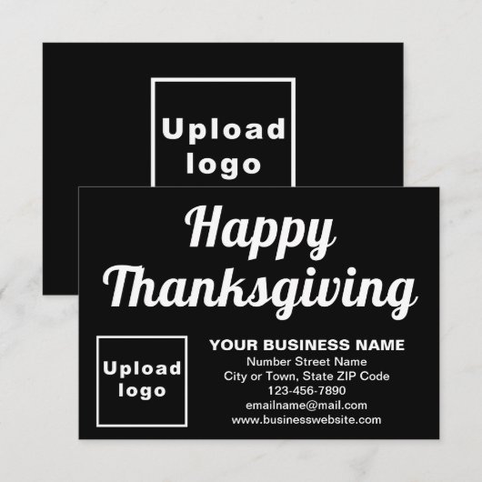 Zakelijke Thanksgiving Kleine Zwarte Platte Kaart (Voorkant / Achterkant)