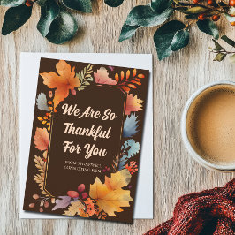 Zakelijke Thanksgiving laat je dankbaar achter Feestdagenkaart