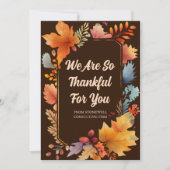 Zakelijke Thanksgiving laat je dankbaar achter Feestdagenkaart (Voorkant)