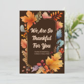 Zakelijke Thanksgiving laat je dankbaar achter Feestdagenkaart (Staand voorkant)