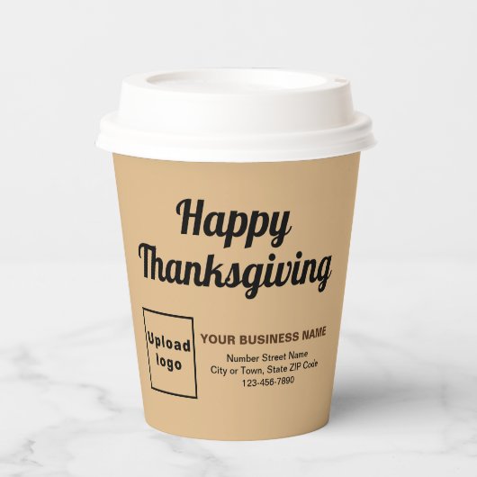 Zakelijke Thanksgiving Lichtbruine papieren beker (Voorkant)