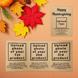 Zakelijke Thanksgiving Lichtbruine Trifold Kaart