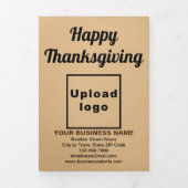 Zakelijke Thanksgiving Lichtbruine Trifold Kaart (Cover)