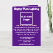 Zakelijke Thanksgiving Paarse gevouwen ziekteverze Feestdagen Kaart (Voorkant)