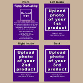 Zakelijke Thanksgiving Paarse gevouwen ziekteverze Feestdagen Kaart