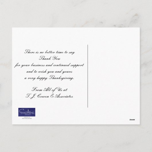 Zakelijke Thanksgiving rode bladeren Feestdagenkaart (Achterkant)